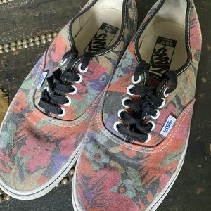 Tropical Floral Print Vans Van Doren Sz 7.5 Men 9 Women